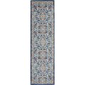 Palacedesigns 2 x 8 ft. Blue White Multi Color Medallion Runner Rug PA2627659
